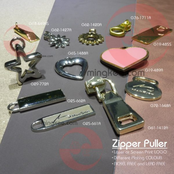 Metal Zipper Puller / Hanging Tag, Ornament