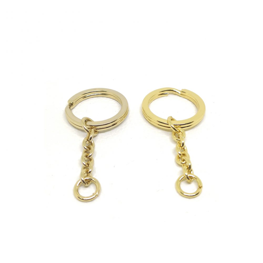 22mm (In-Belt Width) Metal Spring Key Ring set with Small chain