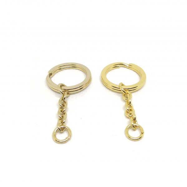 22mm (In-Belt Width) Metal Spring Key Ring set with Small chain