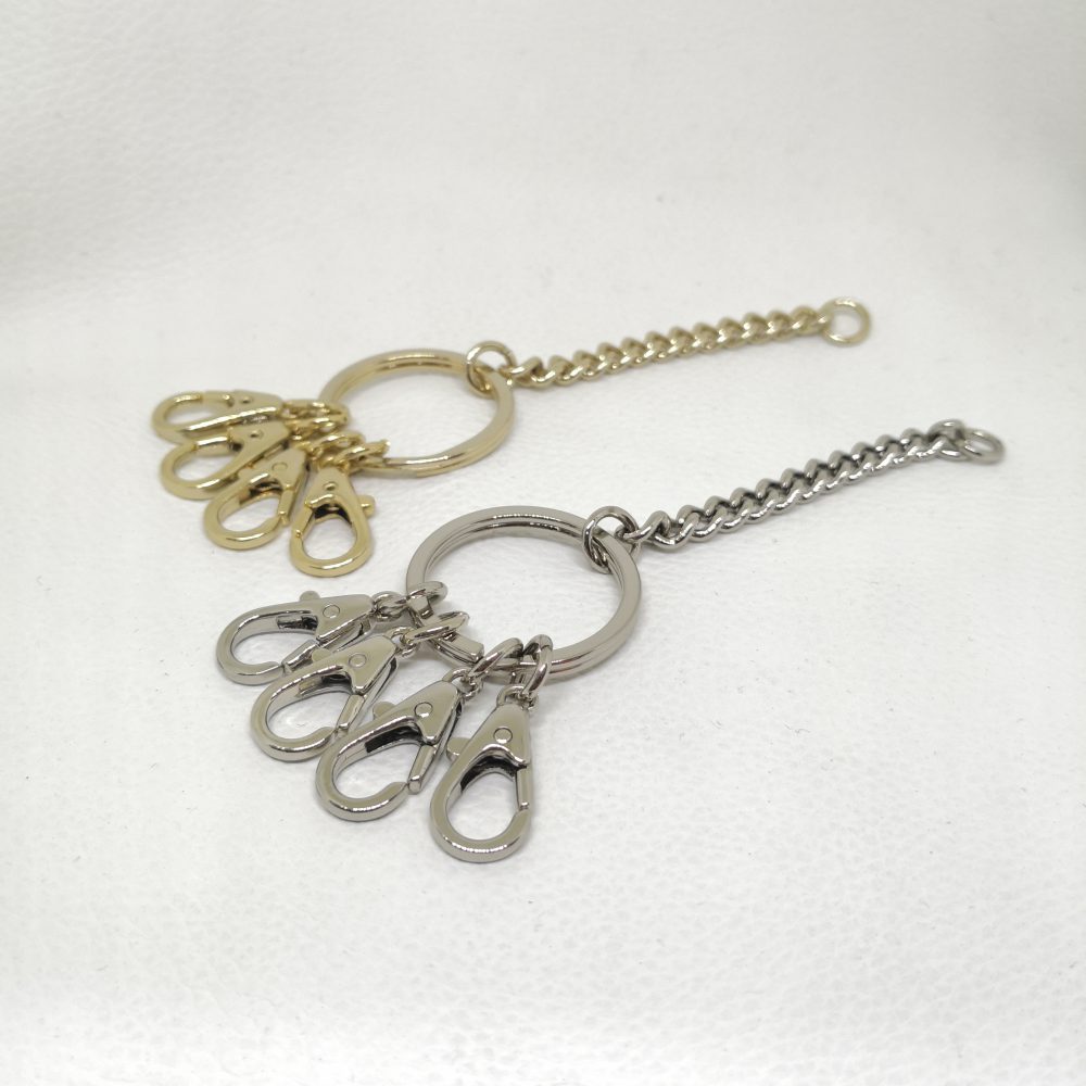 25mm (In-Belt Width) Metal Key Ring Gift Set with 4pcs of Zinc Alloy Small Hook