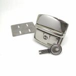 43mm (In-Belt Width) Zinc Alloy Metal Push Snap Lock for Men Bag / Leather-Made / Business Bag / D.I.Y Use
