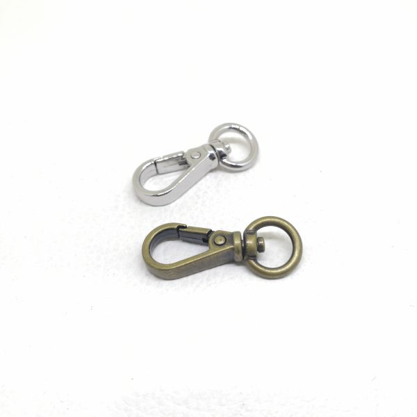 8mm (In-Belt Width) Simple ‧ Small ‧ Slim Zinc Alloy Metal Snap Dog Hook for DIY Key Chain / Handbag Accessories