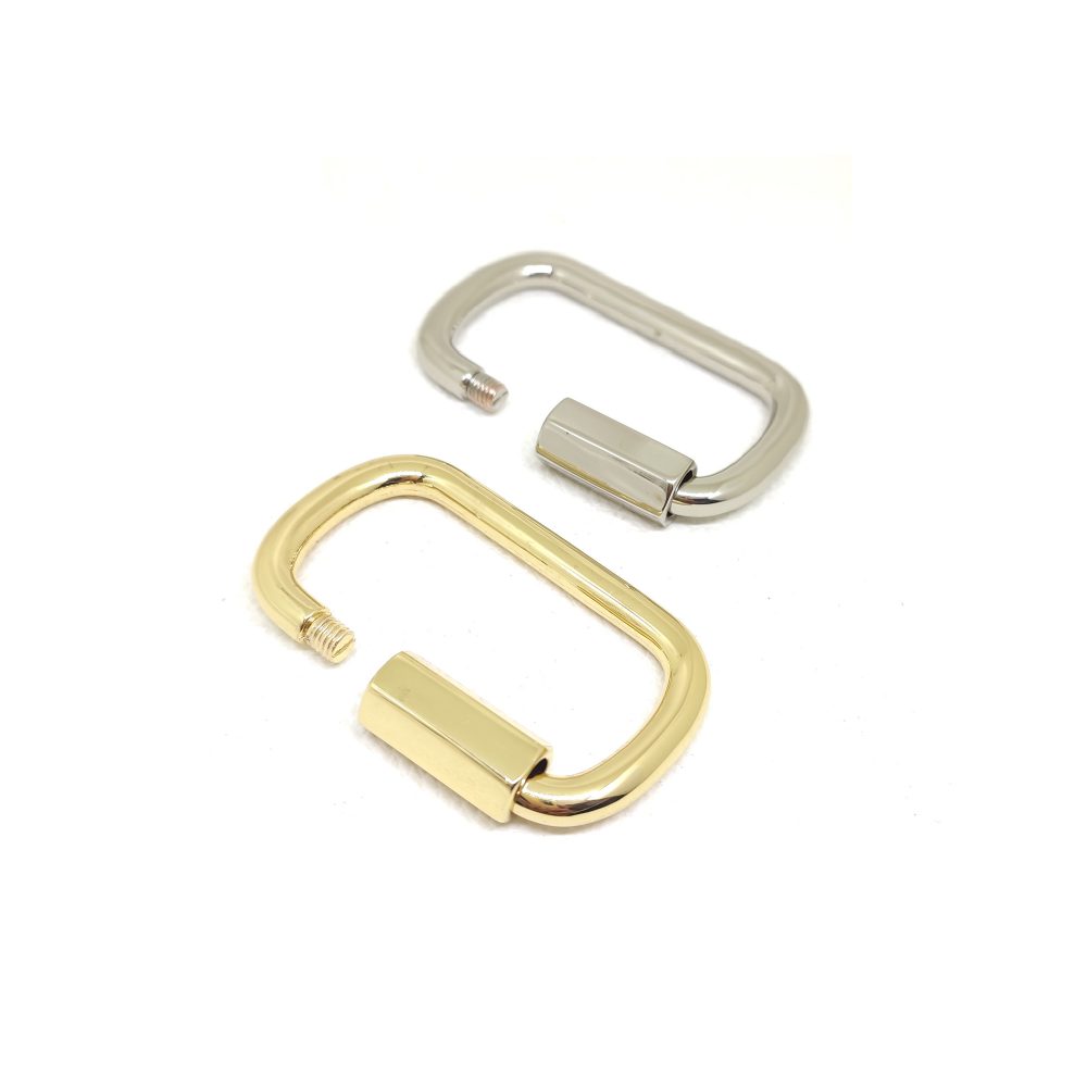 24mm (In-Belt Width) Metal Zinc Alloy Screwing Open Carabiner Buckle for Bag / D.I.Y. / Leather-Made Item use