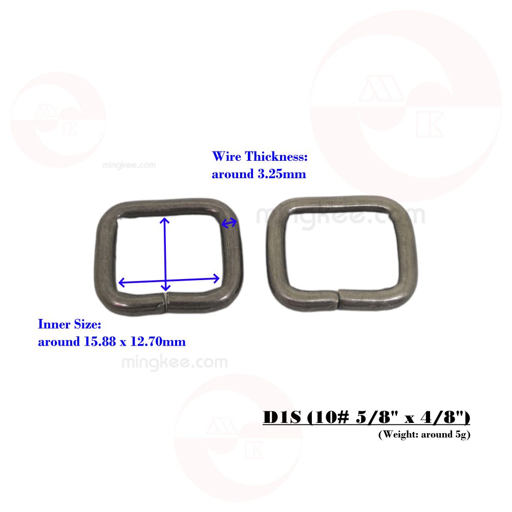 15mm (In-Belt Width) Iron Square Rectangular Wire Buckle for Bag / D.I.Y. / Leather-Made Item use