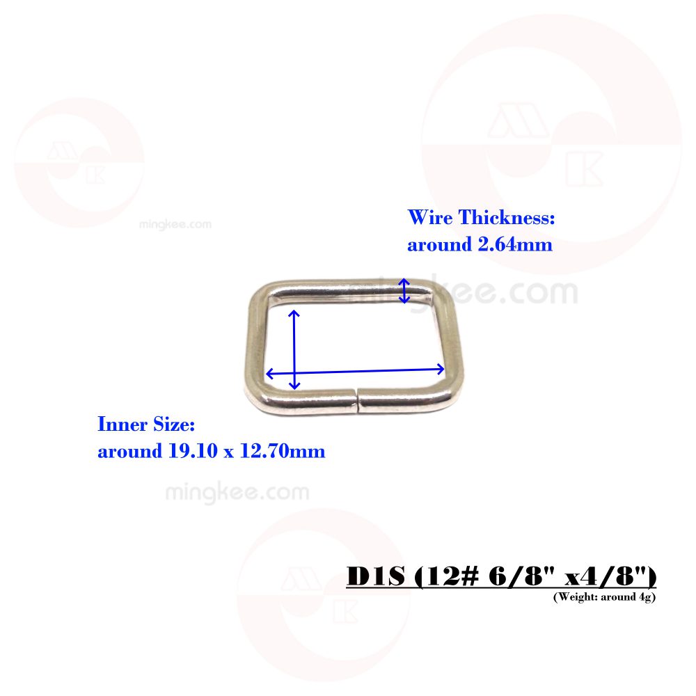 19mm (In-Belt Width) Iron Square Rectangular Wire Buckle for Bag / D.I.Y. / Leather-Made Item use