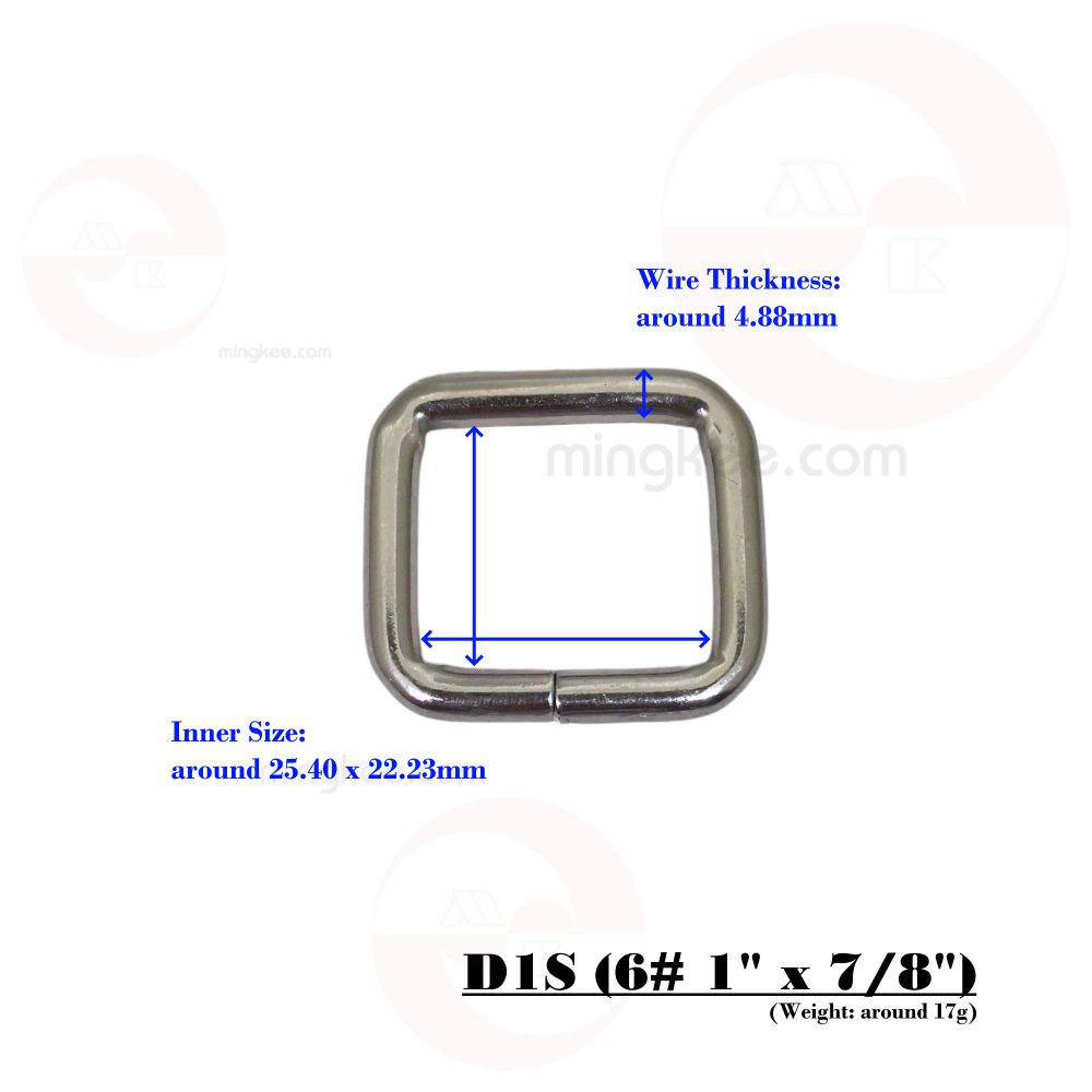 25mm (In-Belt Width) Iron Square Rectangular Wire Buckle for Bag / D.I.Y. / Leather-Made Item use