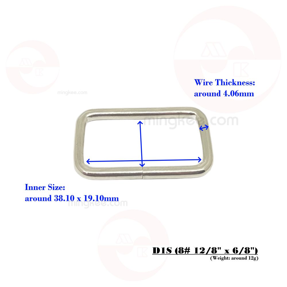 24mm (In-Belt Width) Iron Square Rectangular Wire Buckle for Bag / D.I.Y. / Leather-Made Item use