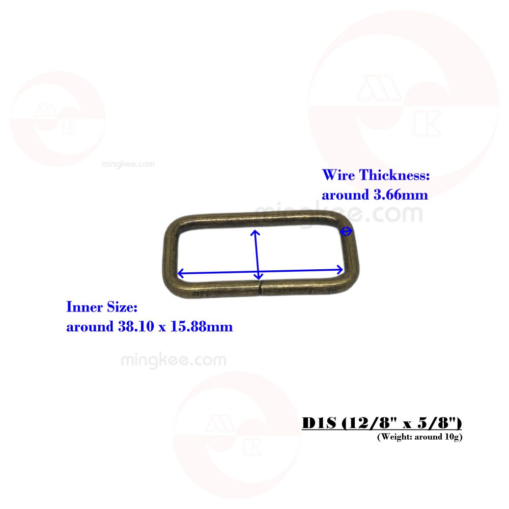 38mm (In-Belt Width) Iron Square Rectangular Wire Buckle for Bag / D.I.Y. / Leather-Made Item use