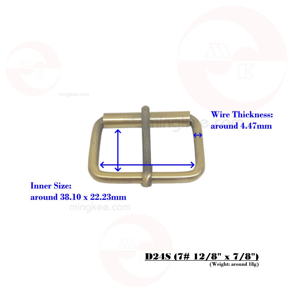 38mm (In-Belt Width) Metal Rectangular Rolling Pin Buckle for Belt / Bag / Leather Good Use
