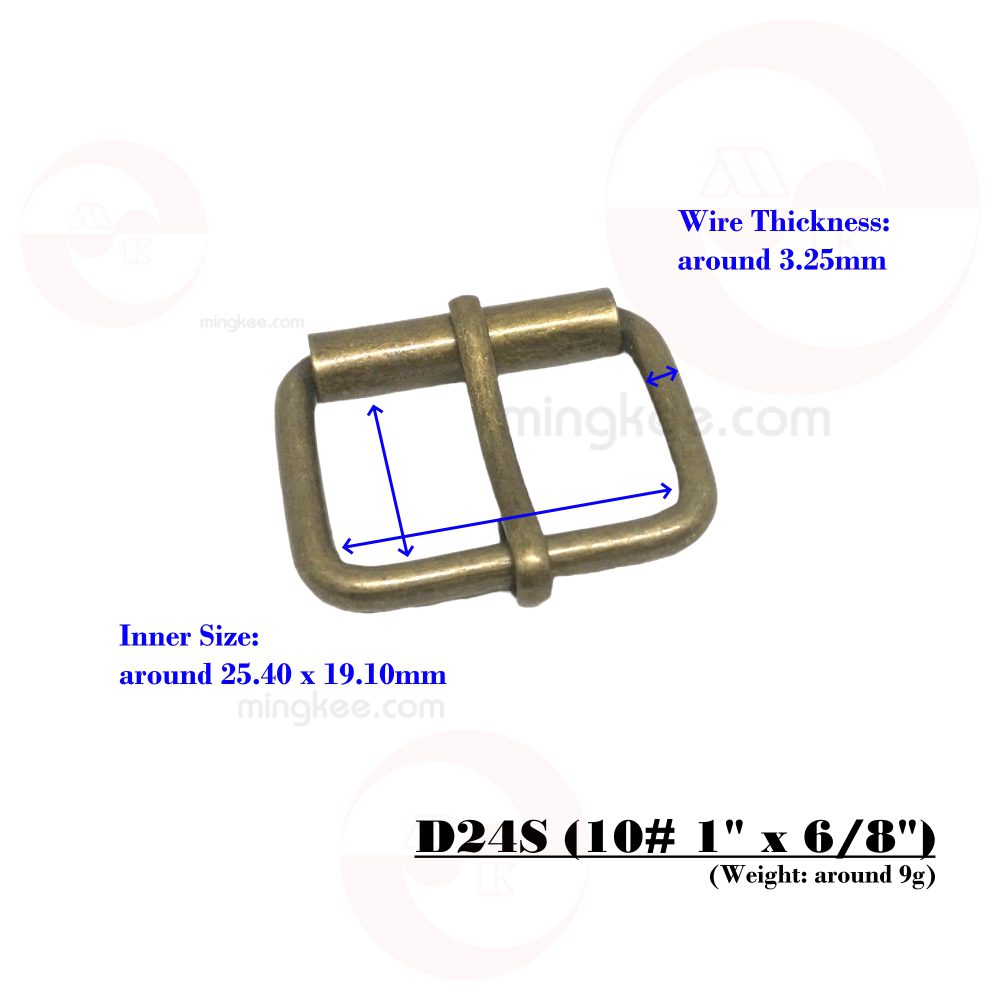 25mm (In-Belt Width) Metal Rectangular Rolling Pin Buckle for Belt / Bag / Leather Good Use
