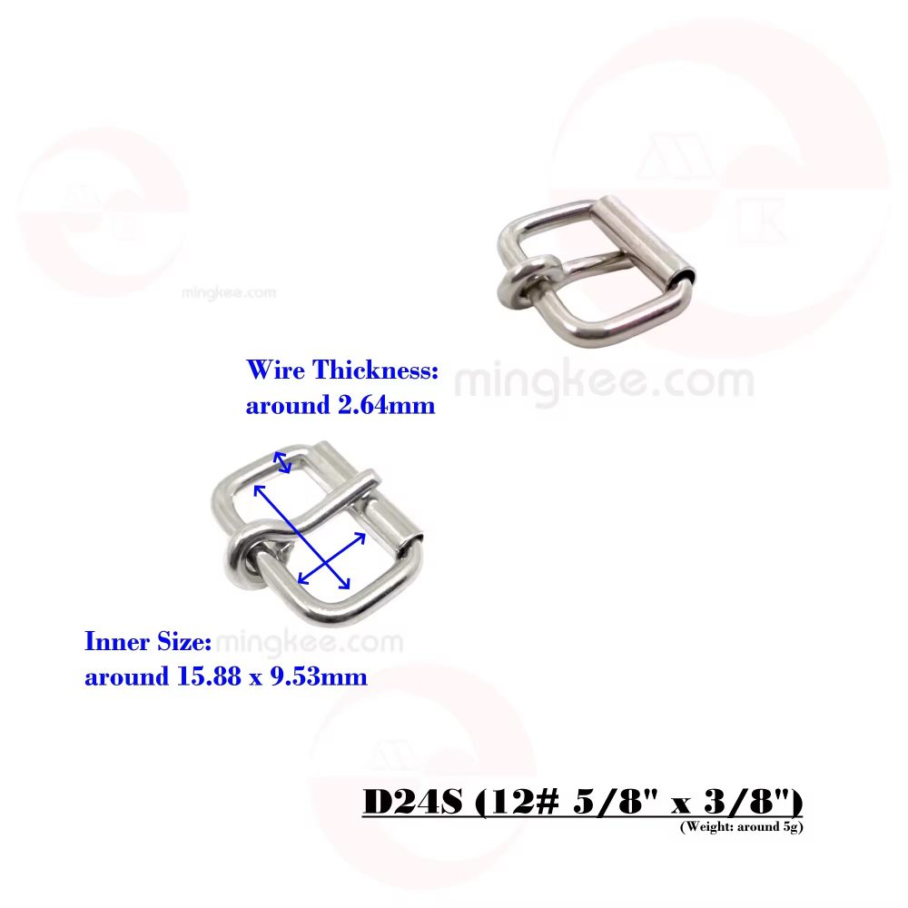15mm (In-Belt Width) Metal Rectangular Rolling Pin Buckle for Belt / Bag / Leather Good Use