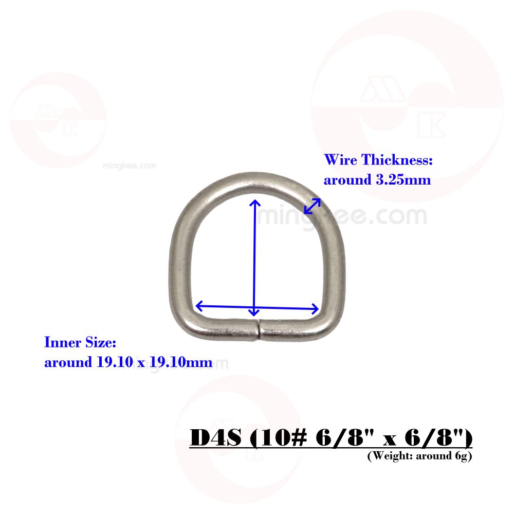 19mm (In-Belt Width) Iron Metal High Body D Ring for Handbag / Fashion / Garment Use