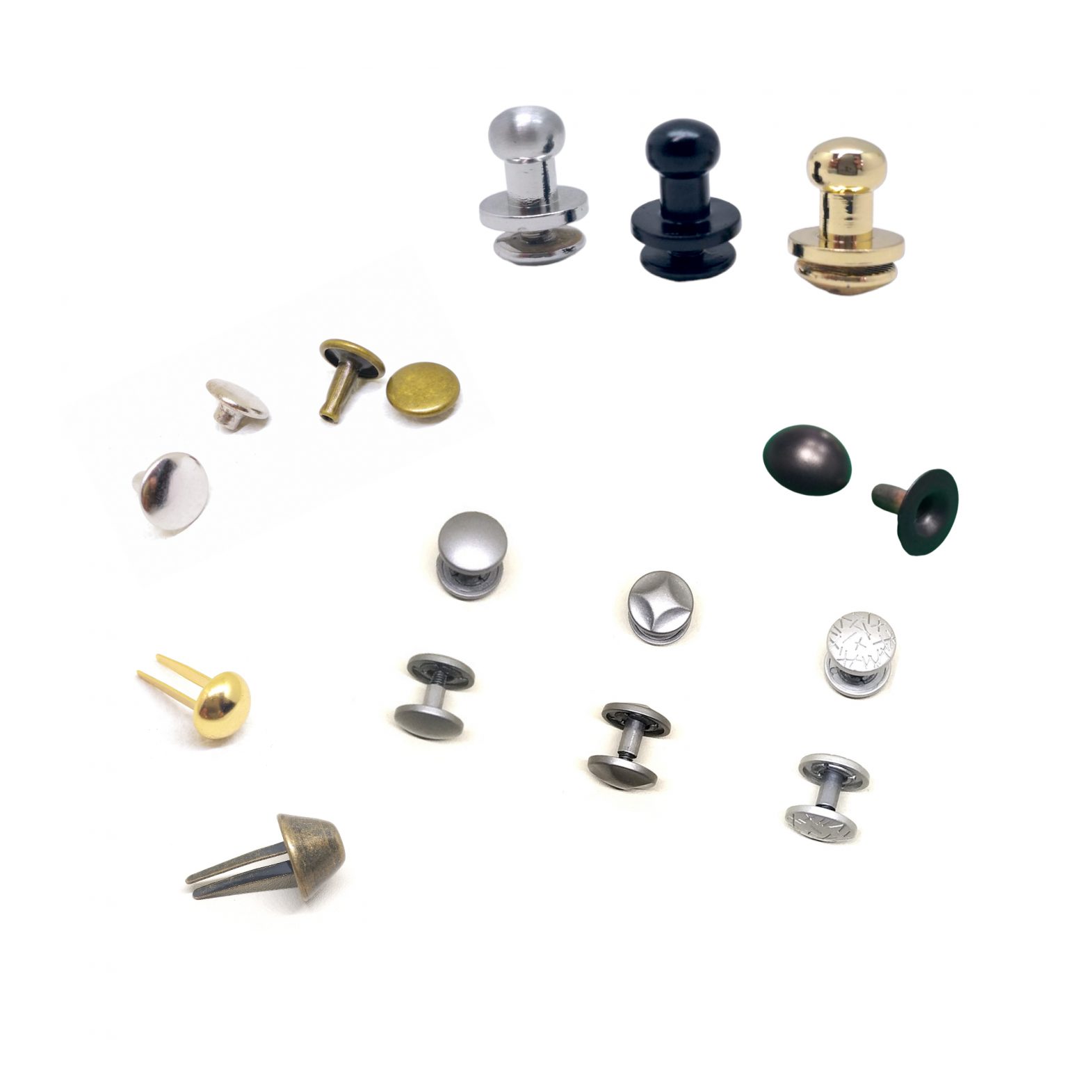Metal Rivet Metal Collar Stud Metal Bottom Stud 金屬奶咀釘 金屬單面雙面撞釘 手袋金屬底釘