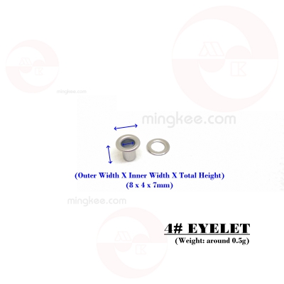 Zoom in 4# Eyelet (8x4x7mm)_Rg Light Gun Metal (NF)+Anti-Acid Lacquer_scale_logo