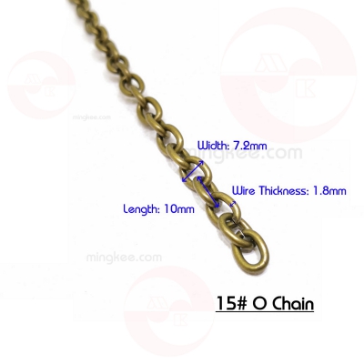 15#O Chain(1.8x10x7.2mm) Rg Anti-Brass_scale(water)
