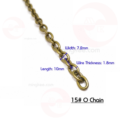 Zoom in 15#O Chain(1.8x10x7.2mm) Rg Anti-Brass_scale(water)