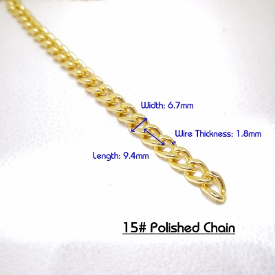 15#Polished Chain(1.8x9.4x6.7mm) Hg Gold_scale