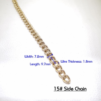 Zoom in 15#Side Chain(1.8x9.7x7.2mm) Hg Lt. Gold_scale